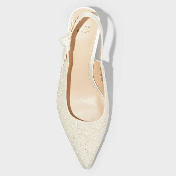 A New Day - Women's Milan Pearl Slingback Heels - A New Day Iv Ivory - Picture 3 of 4